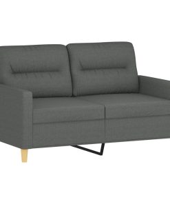 Set Di Divani 3 Pz Con Cuscini Grigio Scuro In Tessuto