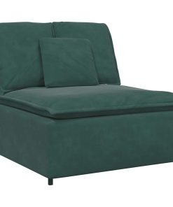 Divano Modulare Con Cuscini In Velluto Verde Scuro