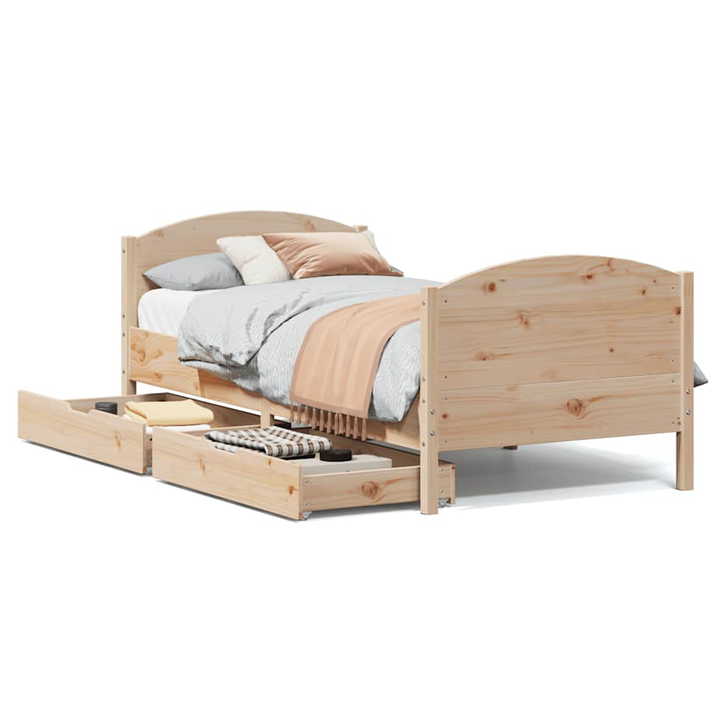 Letto Senza Materasso 75x190 Cm In Legno Massello Pino