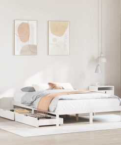 Letto Senza Materasso Bianco 120x190 Cm Legno Massello Di Pino