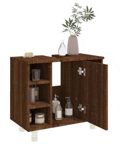 Armadietto Bagno Rovere Marrone 60x32x53,5 Cm Legno Multistrato