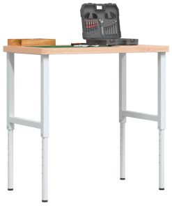 Banco Lavoro 100x60x(73-99,5) Cm Legno Di Faggio Rettangolare