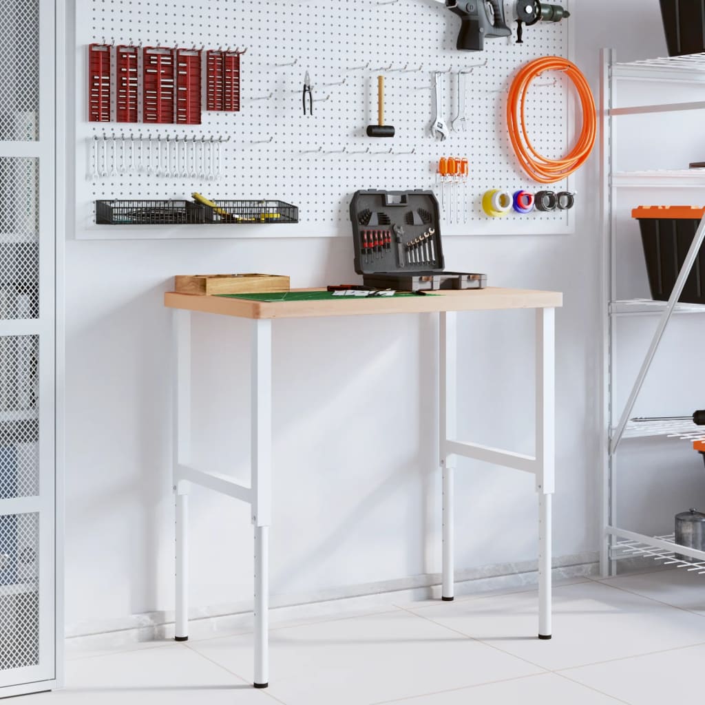 Banco Lavoro 100x60x(73-99,5) Cm Legno Di Faggio Rettangolare - Image 4