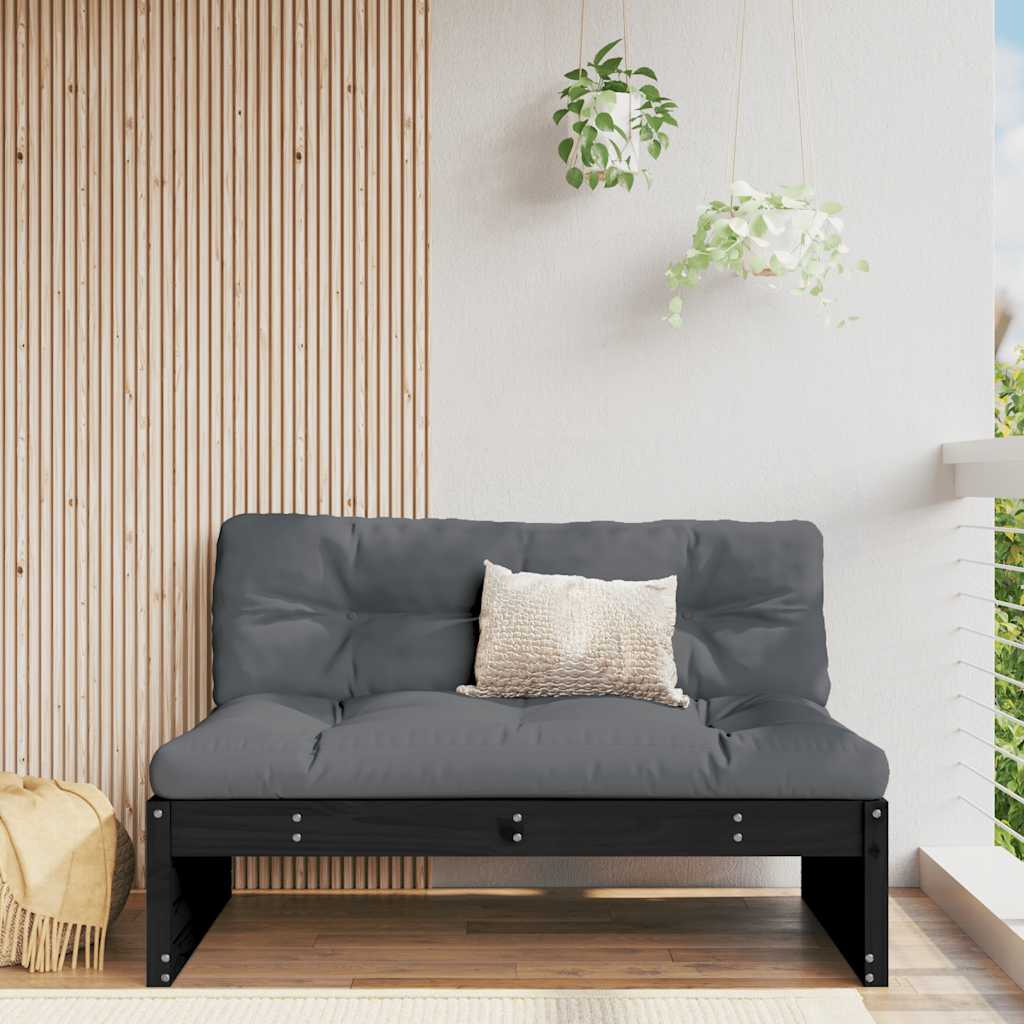 Divano Centrale 120x80 Cm In Legno Massello Di Pino Nero