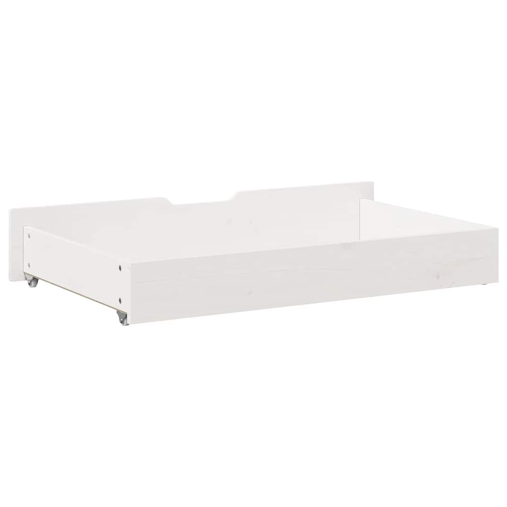 Cassettoni Da Letto 2 Pz Bianchi 95x55x17cm Legno Massello Pino