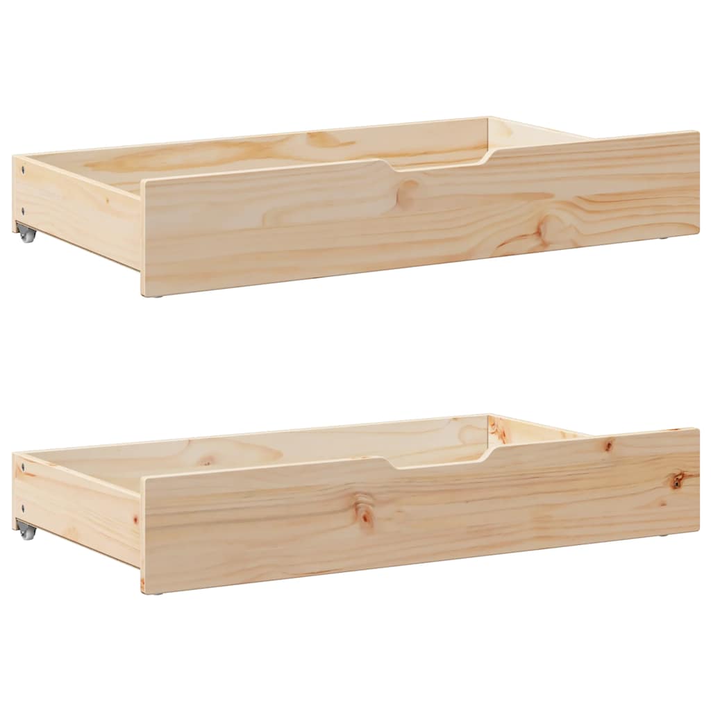 Cassettoni Da Letto Con Ruote 2 Pz 95x55x17 Cm In Legno Di Pino
