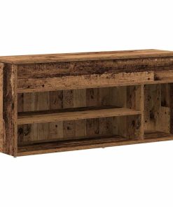 Scarpiera Legno Antico 102x30,5x45 Cm In Legno Multistrato