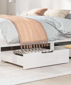 Cassettoni Da Letto 2 Pz Bianchi 75x55x17 Cm In Legno Di Pino