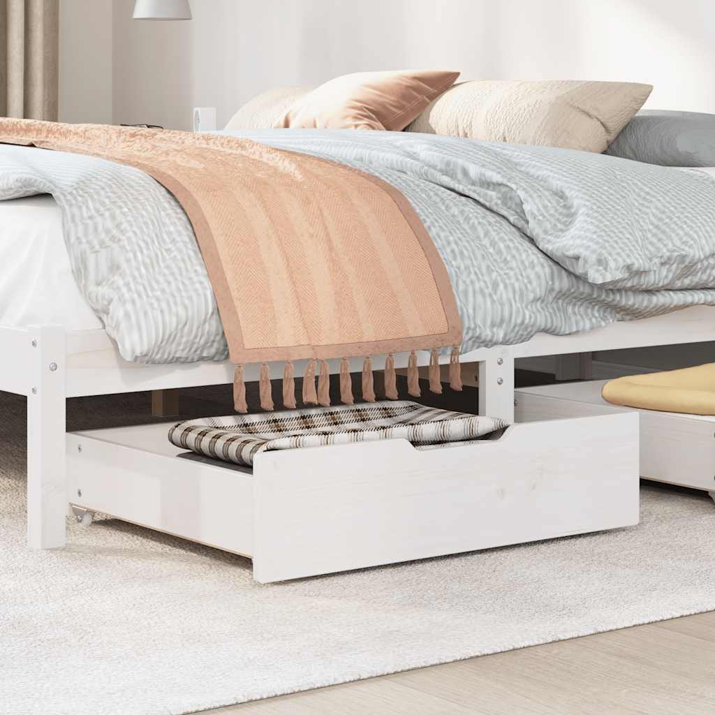 Cassettoni Da Letto 2 Pz Bianchi 75x55x17 Cm In Legno Di Pino
