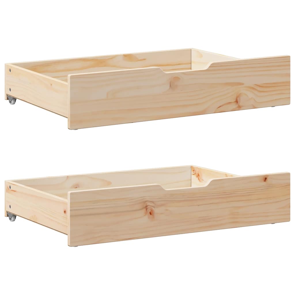 Cassettoni Da Letto Con Ruote 2 Pz 80x55x17 Cm In Legno Di Pino - Image 6