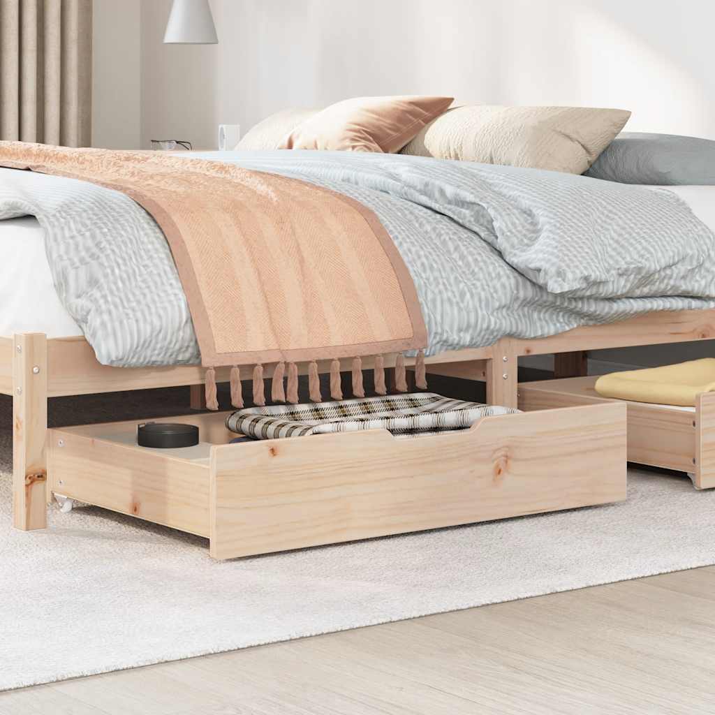 Cassettoni Da Letto Con Ruote 2 Pz 80x55x17 Cm In Legno Di Pino - Image 3