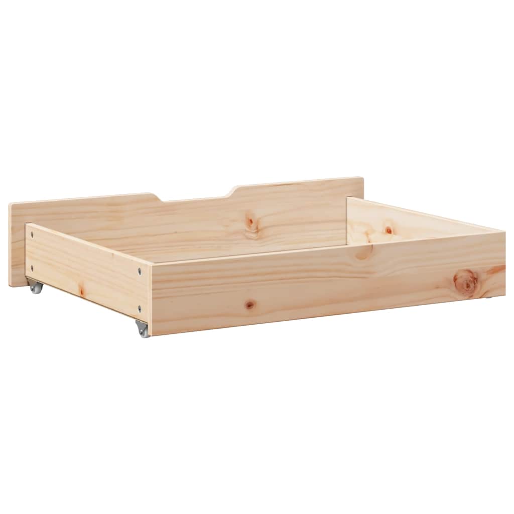 Cassettoni Da Letto Con Ruote 2 Pz 80x55x17 Cm In Legno Di Pino - Image 5