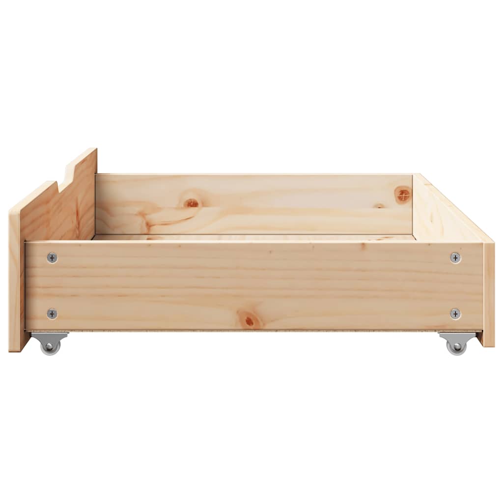 Cassettoni Da Letto Con Ruote 2 Pz 80x55x17 Cm In Legno Di Pino - Image 4