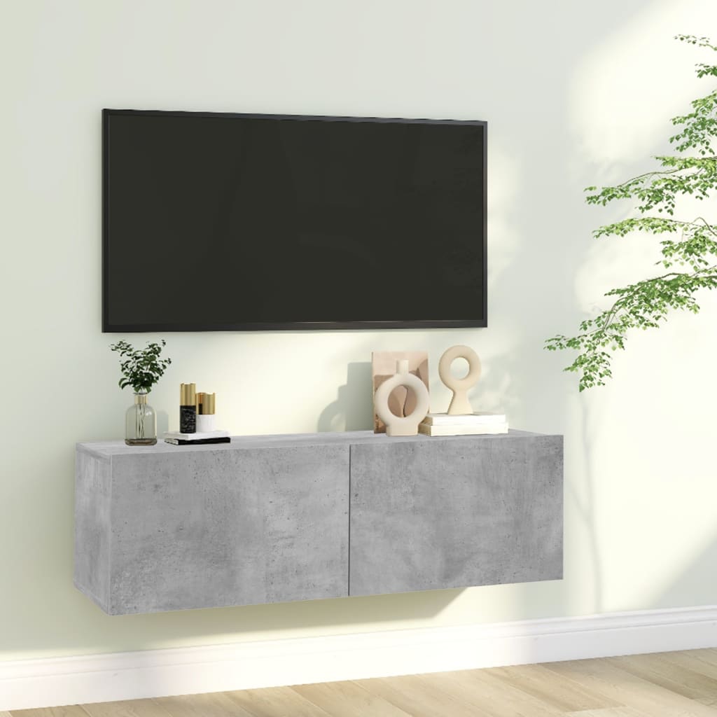 Mobile Porta Tv Grigio Cemento 100x30x30cm In Legno Multistrato - Image 3