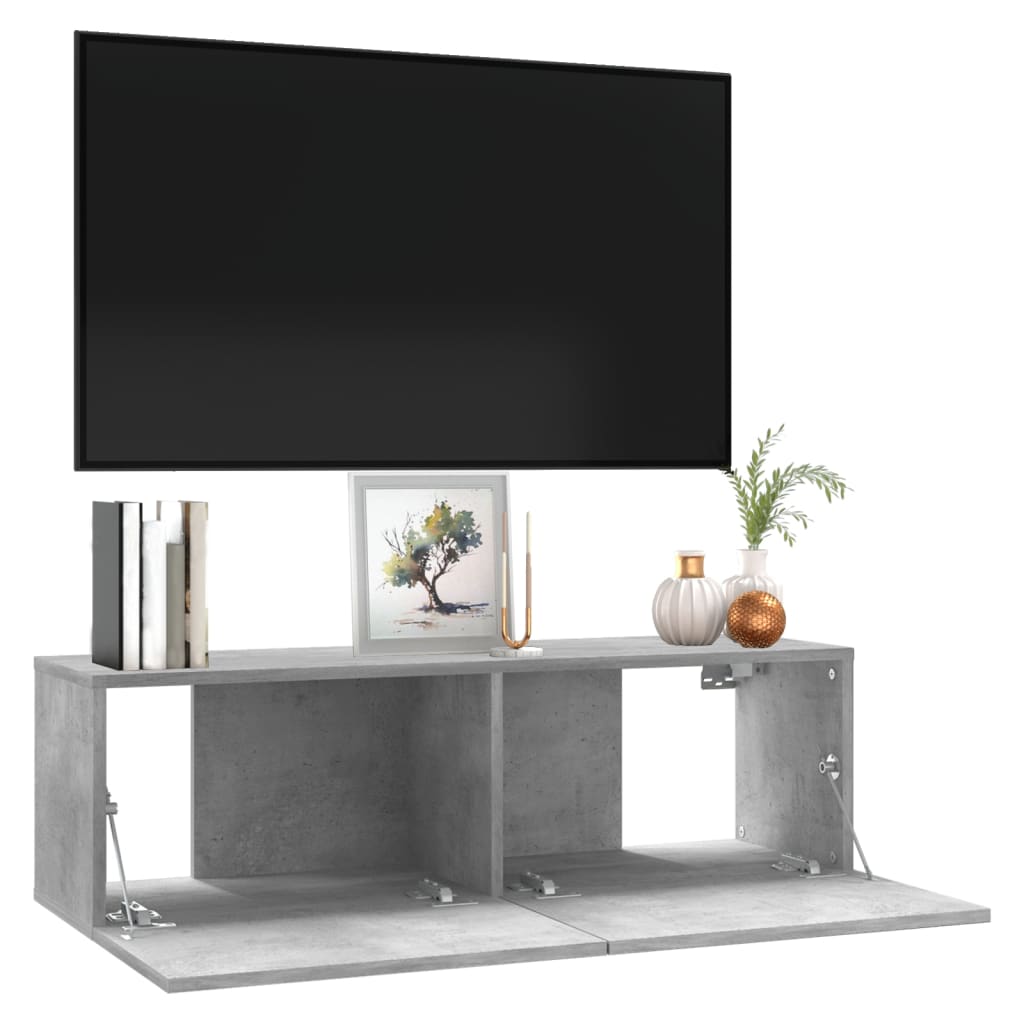 Mobile Porta Tv Grigio Cemento 100x30x30cm In Legno Multistrato - Image 6