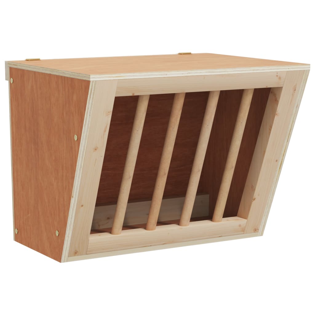 Mangiatoia Per Conigli 25x18,5x20,5 Cm Legno Massello Di Abete