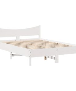 Letto Senza Materasso Bianco 120x190 Cm Legno Massello Di Pino
