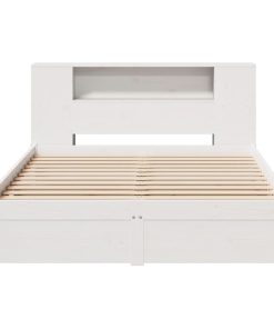 Letto Libreria Senza Materasso Bianco 120x200 Cm Legno Di Pino