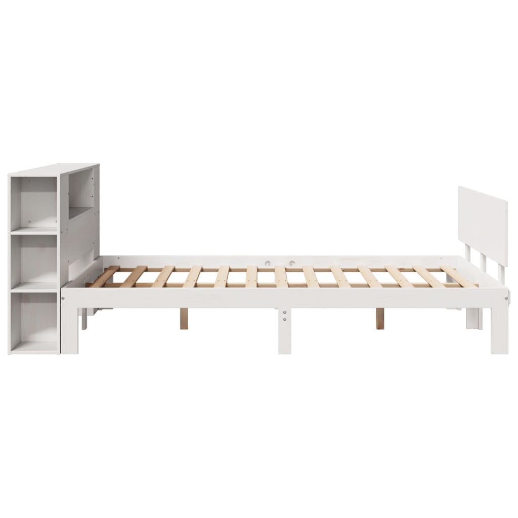 Letto Libreria Senza Materasso Bianco 160x200 Cm Legno Di Pino