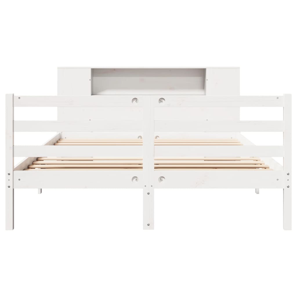 Letto Libreria Senza Materasso Bianco 120x200 Cm Legno Di Pino