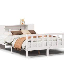 Letto Libreria Senza Materasso Bianco 120x190 Cm Legno Di Pino