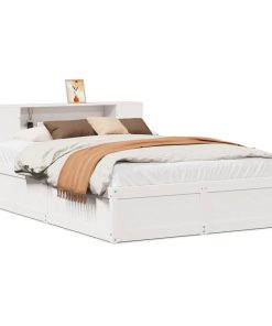 Letto Senza Materasso Bianco 140x190 Cm Legno Massello Di Pino