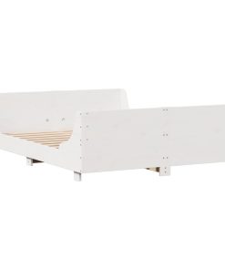 Letto Senza Materasso Bianco 120x190 Cm Legno Massello Di Pino