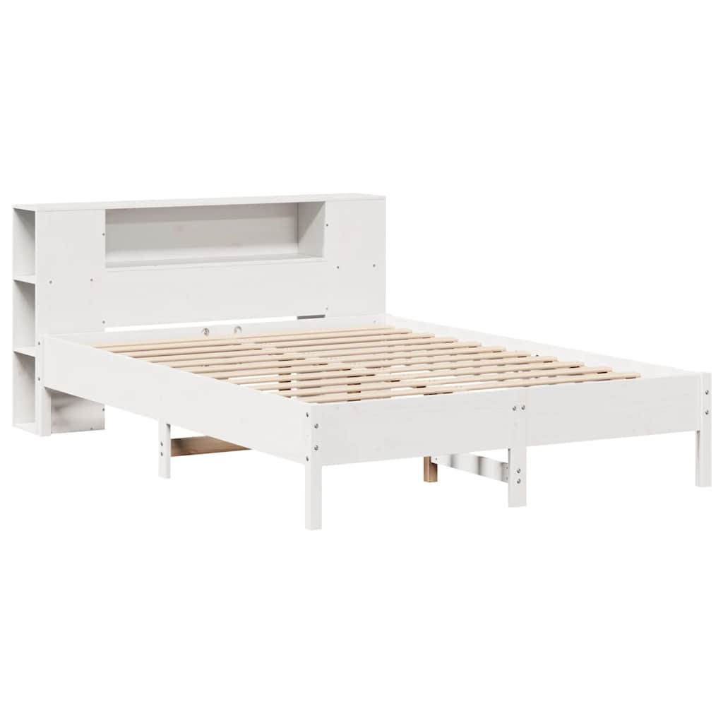Letto Libreria Senza Materasso Bianco 140x190 Cm Legno Di Pino