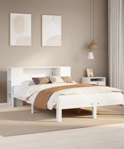 Letto Libreria Senza Materasso Bianco 120x200 Cm Legno Di Pino