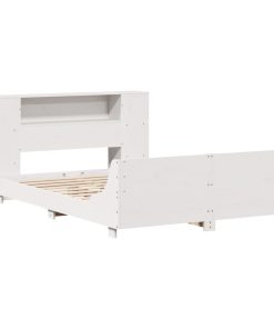 Letto Senza Materasso Bianco 140x190 Cm Legno Massello Di Pino