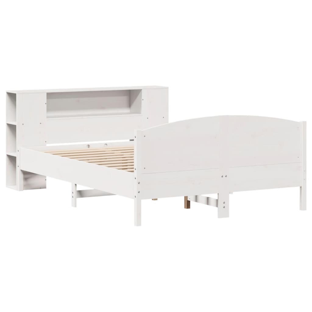 Letto Libreria Senza Materasso Bianco 120x190 Cm Legno Di Pino