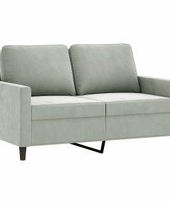 Set Di Divani 4 Pz Con Cuscini Grigio Chiaro In Velluto