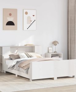 Letto Senza Materasso Bianco 140x190 Cm Legno Massello Di Pino