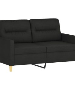 Set Di Divani 3 Pz Con Cuscini Nero In Tessuto