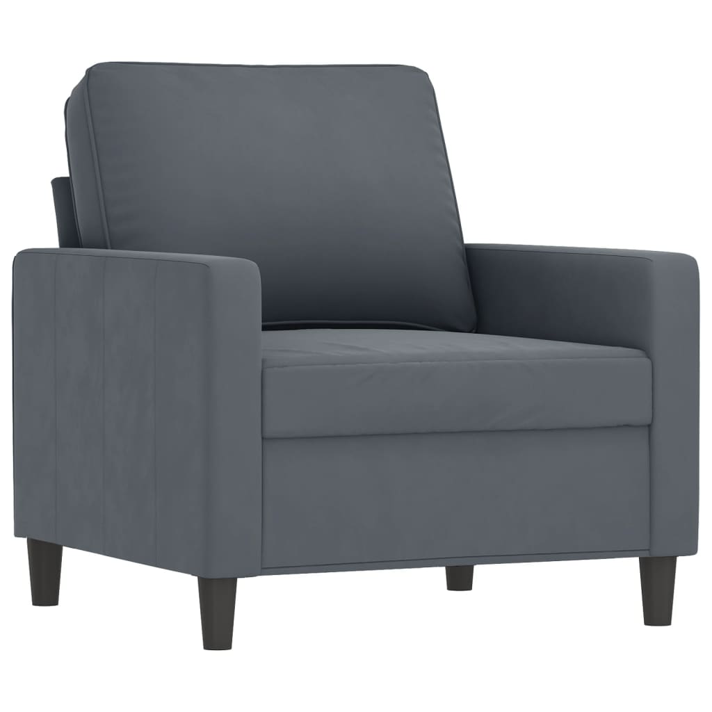 Set Di Divani 4 Pz Grigio Scuro In Velluto