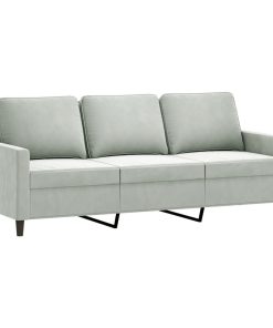 Set Di Divani 4 Pz Grigio Chiaro In Velluto