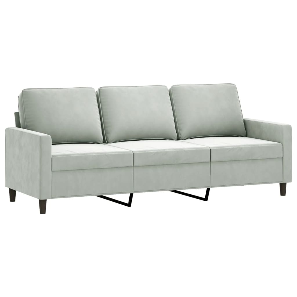 Set Di Divani 4 Pz Grigio Chiaro In Velluto
