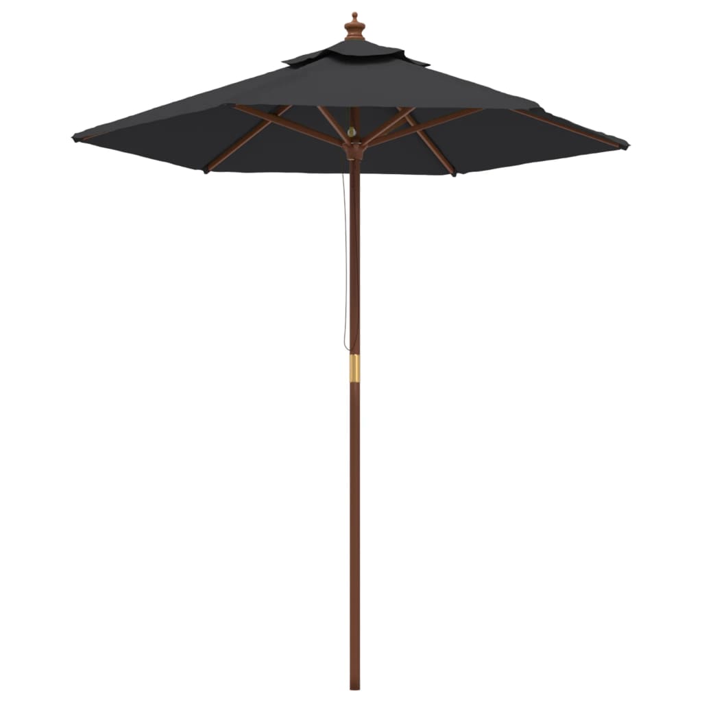 Ombrellone Da Giardino Con Palo In Legno Nero 196x231 cm - Image 6