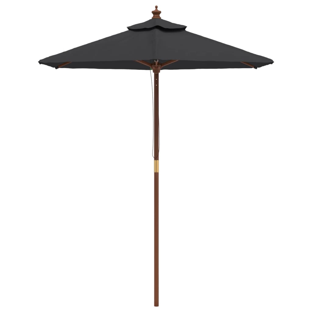Ombrellone Da Giardino Con Palo In Legno Nero 196x231 cm - Image 4