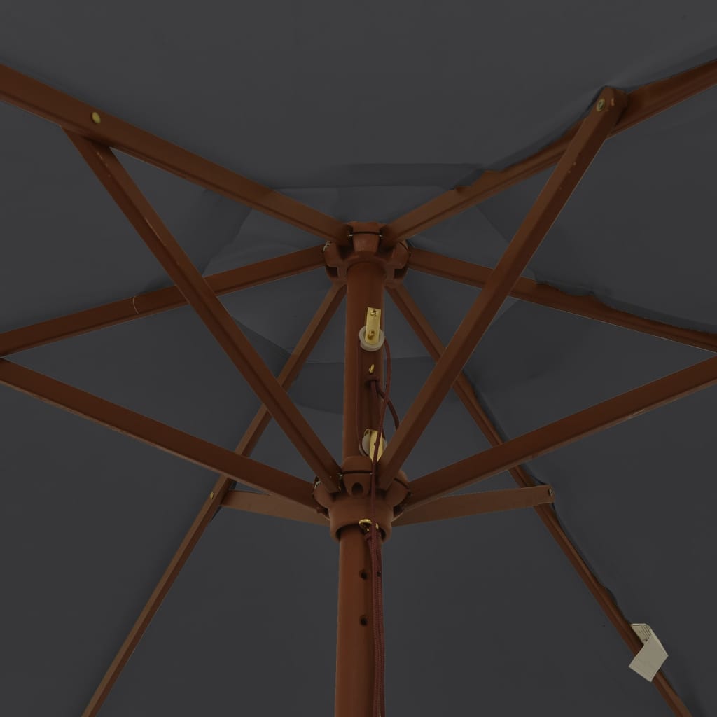 Ombrellone Da Giardino Con Palo In Legno Nero 196x231 cm - Image 3