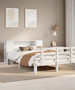 Letto Libreria Senza Materasso Bianco 120x200 Cm Legno Di Pino