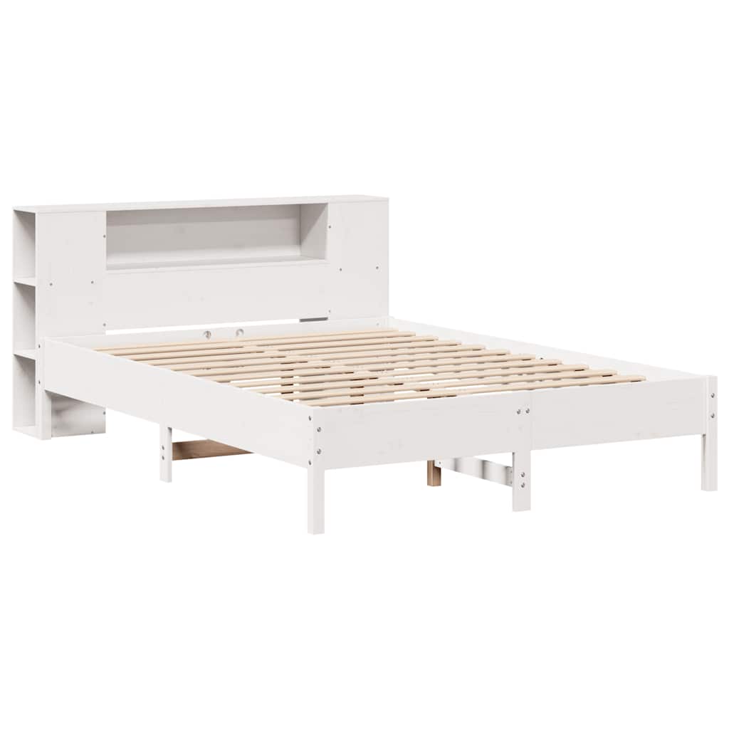 Letto Libreria Senza Materasso Bianco 120x190 Cm Legno Di Pino