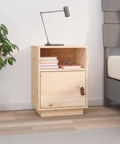 Comodino 40x34x55 Cm In Legno Massello Di Pino