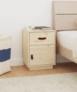 Comodino 40x34x55 Cm In Legno Massello Di Pino