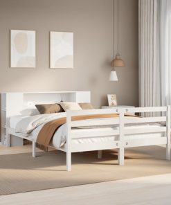 Letto Libreria Senza Materasso Bianco 140x190 Cm Legno Di Pino