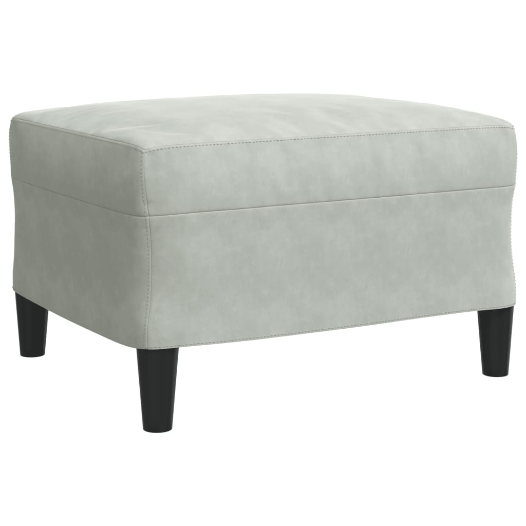 Set Di Divani 3 Pz Con Cuscini Grigio Chiaro In Velluto - Image 5