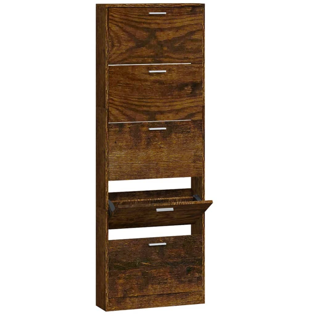 Scarpiera Rovere Fumo 59x17x169 Cm In Legno Multistrato - Image 6