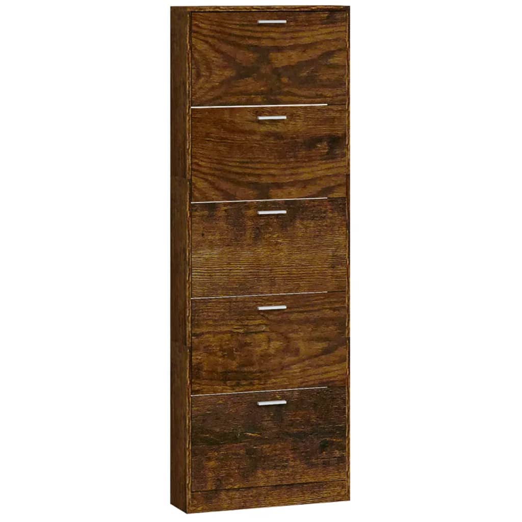 Scarpiera Rovere Fumo 59x17x169 Cm In Legno Multistrato - Image 3