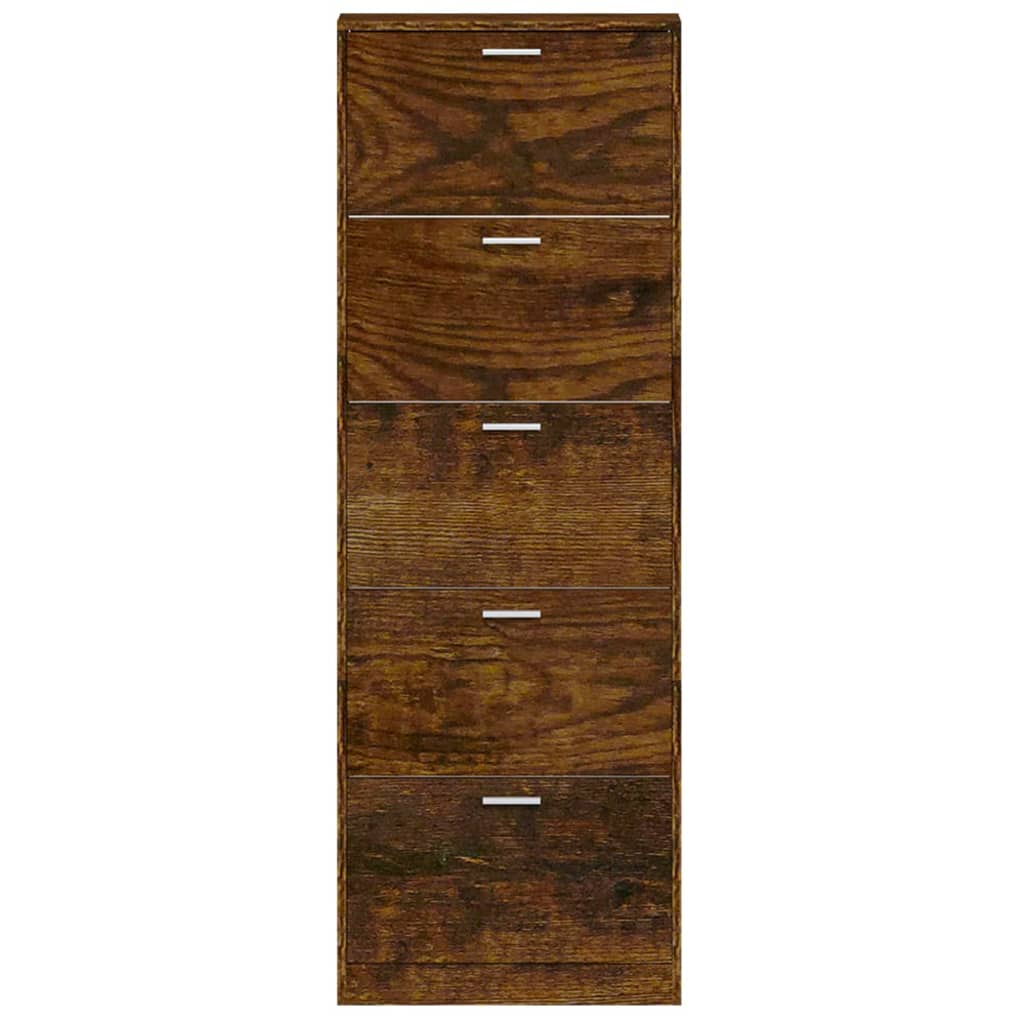Scarpiera Rovere Fumo 59x17x169 Cm In Legno Multistrato - Image 5