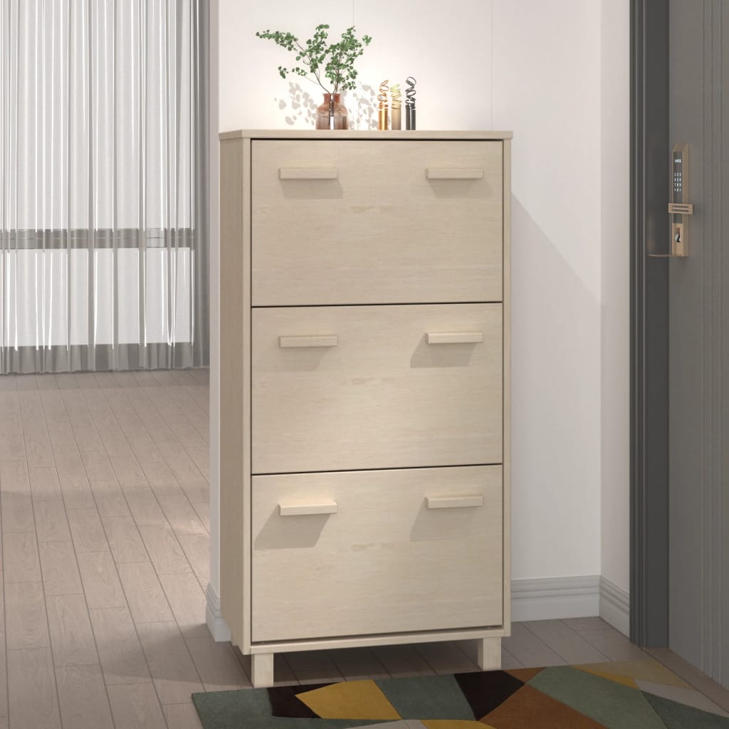 Scarpiera Hamar Ambra 59,5x35x117 Cm In Legno Massello Di Pino - Image 3